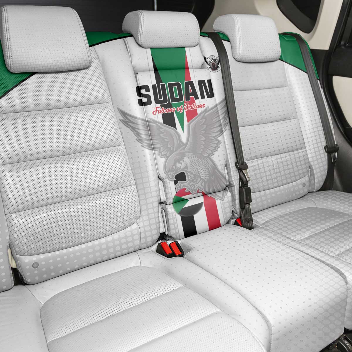 Afro Sudan Football Back Car Seat Cover Come On Falcons of Jediane - African Pride