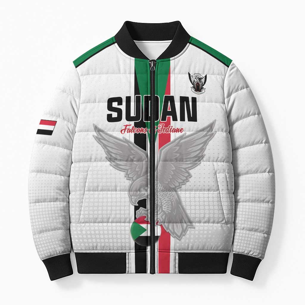 Custom Sudan Football Bomber Puffer Jacket Go Champions Falcons of Jediane
