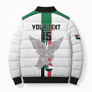 Custom Sudan Football Bomber Puffer Jacket Go Champions Falcons of Jediane