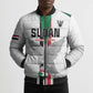 Custom Sudan Football Bomber Puffer Jacket Go Champions Falcons of Jediane