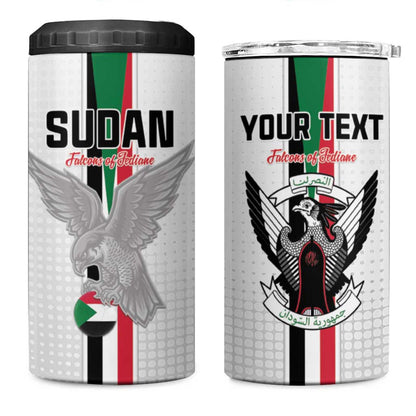 Afro Sudan Football Custom 4 in 1 Can Cooler Tumbler Come On Falcons of Jediane - African Pride