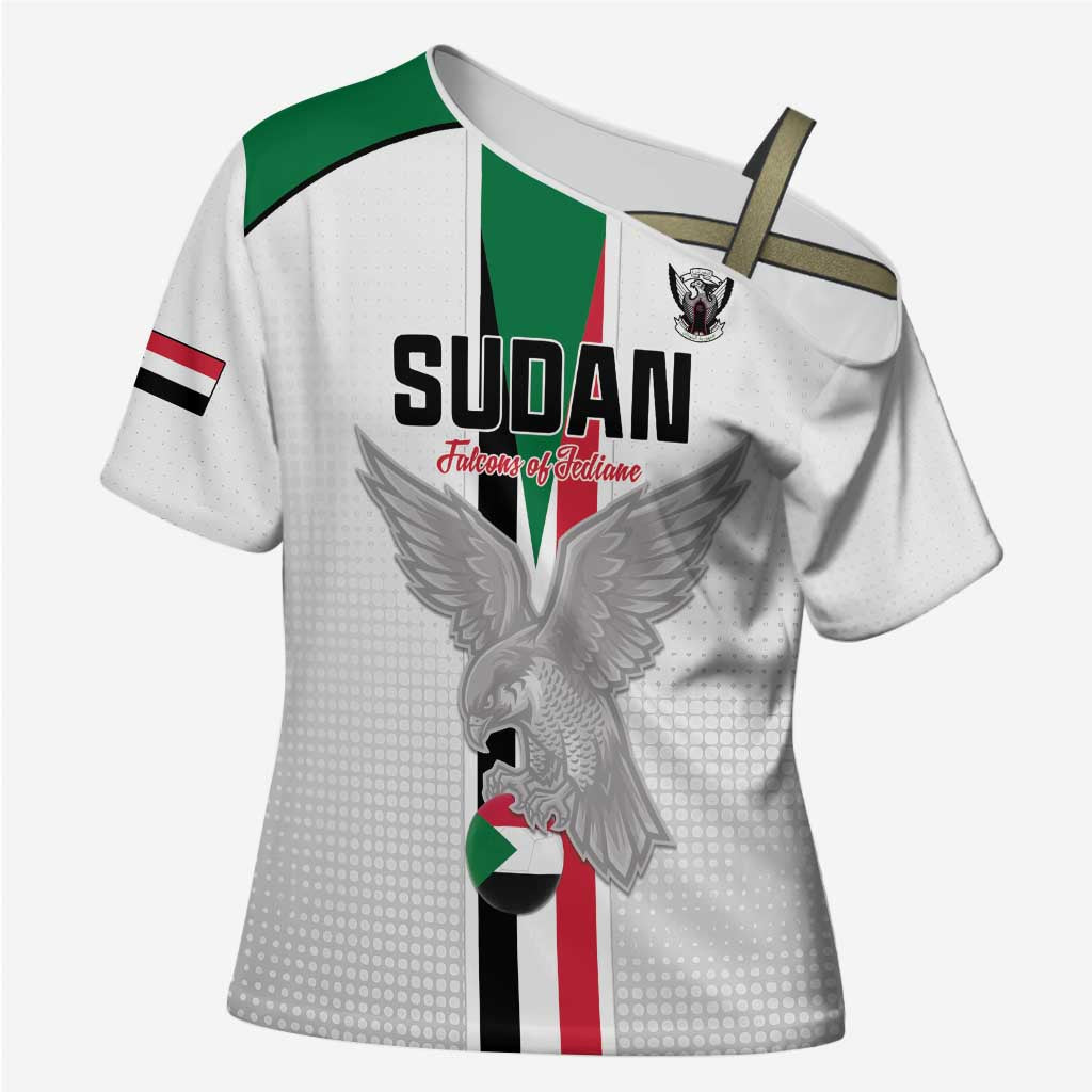 Custom Sudan Football Cross Shoulder Shirt Go Champions Falcons of Jediane