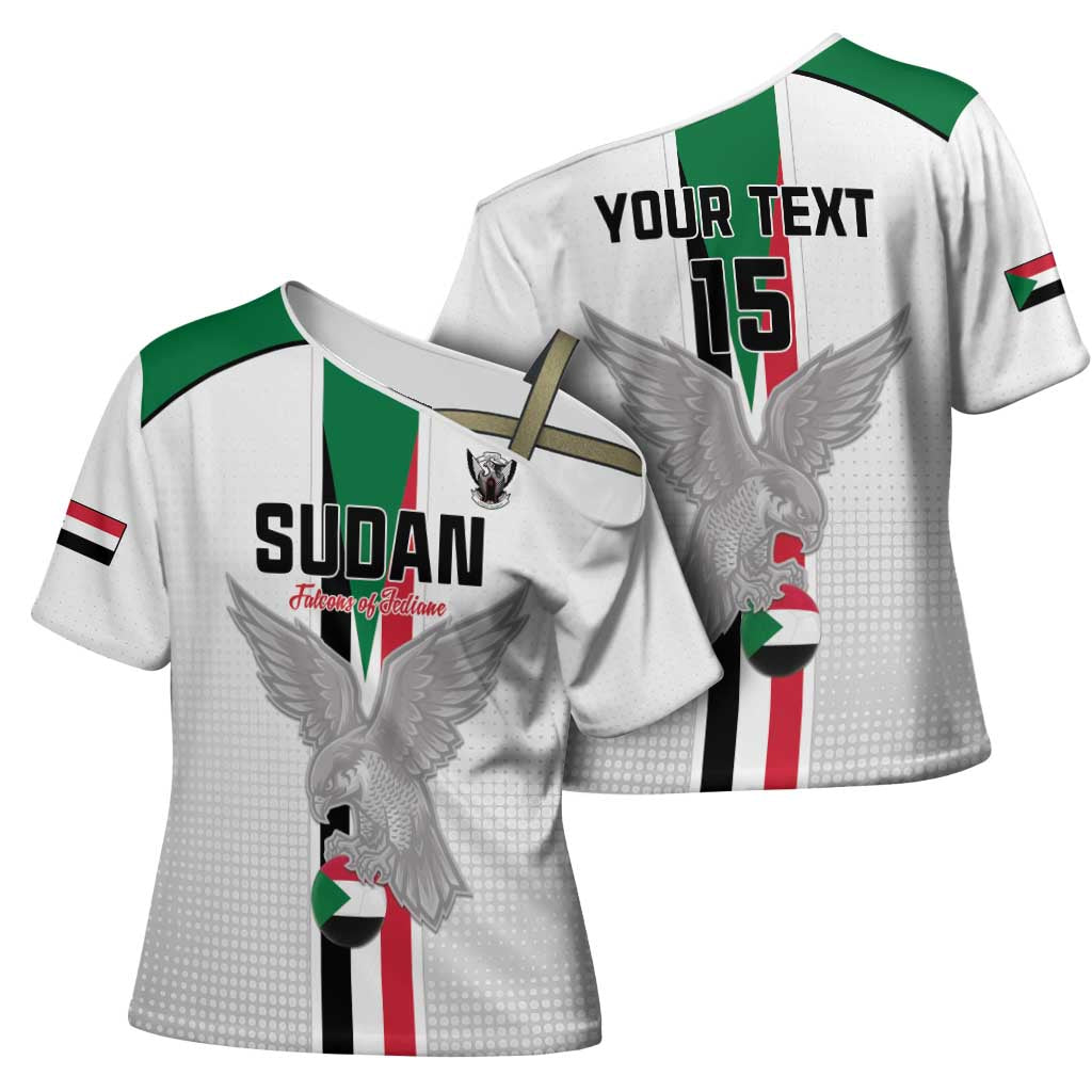Custom Sudan Football Cross Shoulder Shirt Go Champions Falcons of Jediane