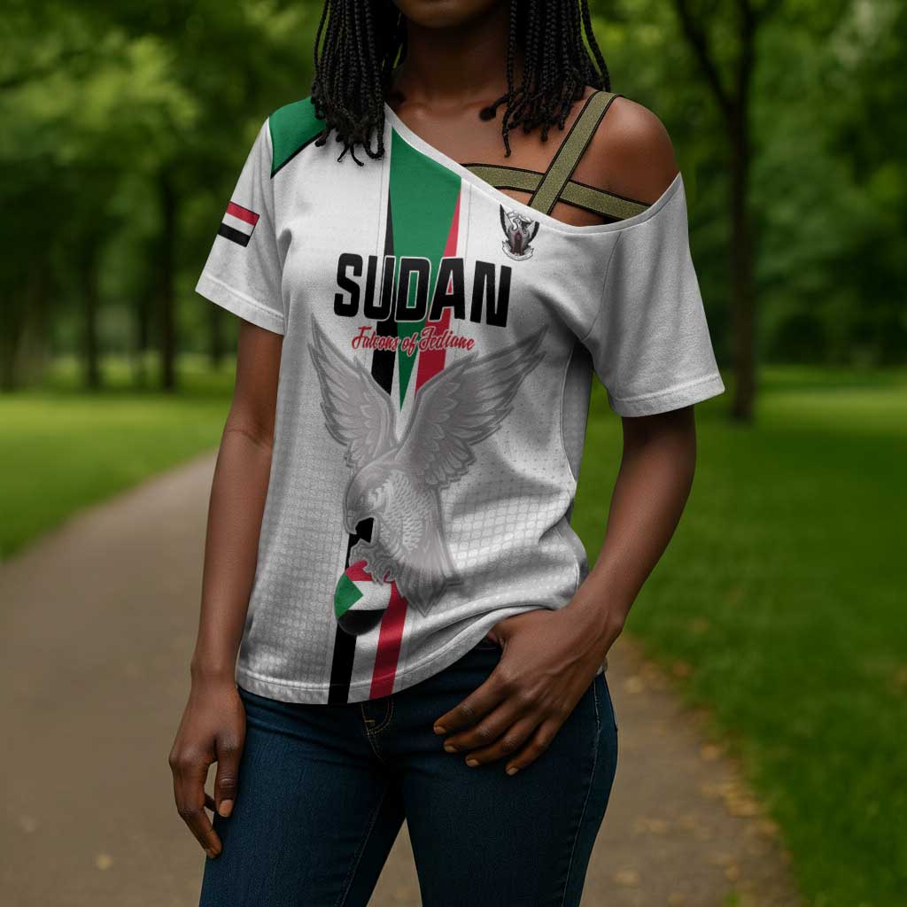 Custom Sudan Football Cross Shoulder Shirt Go Champions Falcons of Jediane