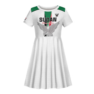 Afro Sudan Football Custom Kid Short Sleeve Dress Come On Falcons of Jediane - African Pride