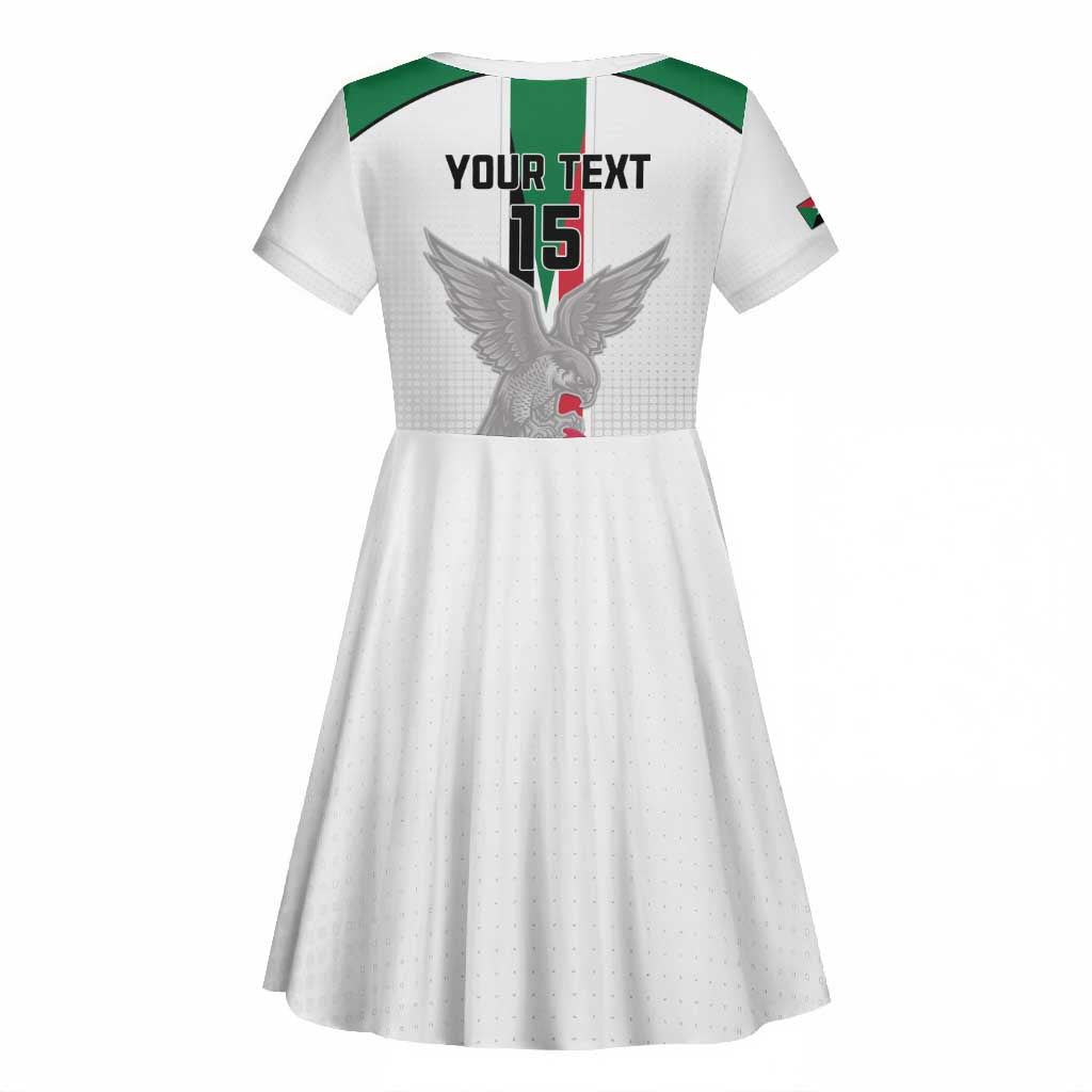 Afro Sudan Football Custom Kid Short Sleeve Dress Come On Falcons of Jediane - African Pride