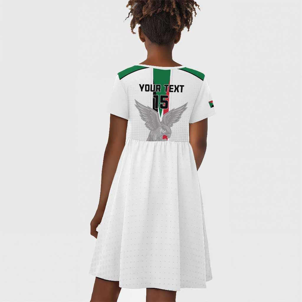 Afro Sudan Football Custom Kid Short Sleeve Dress Come On Falcons of Jediane - African Pride