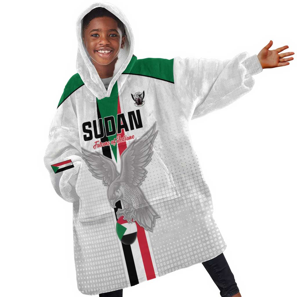 Afro Sudan Football Custom Kid Wearable Blanket Hoodie Come On Falcons of Jediane - African Pride