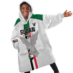 Afro Sudan Football Custom Kid Wearable Blanket Hoodie Come On Falcons of Jediane - African Pride