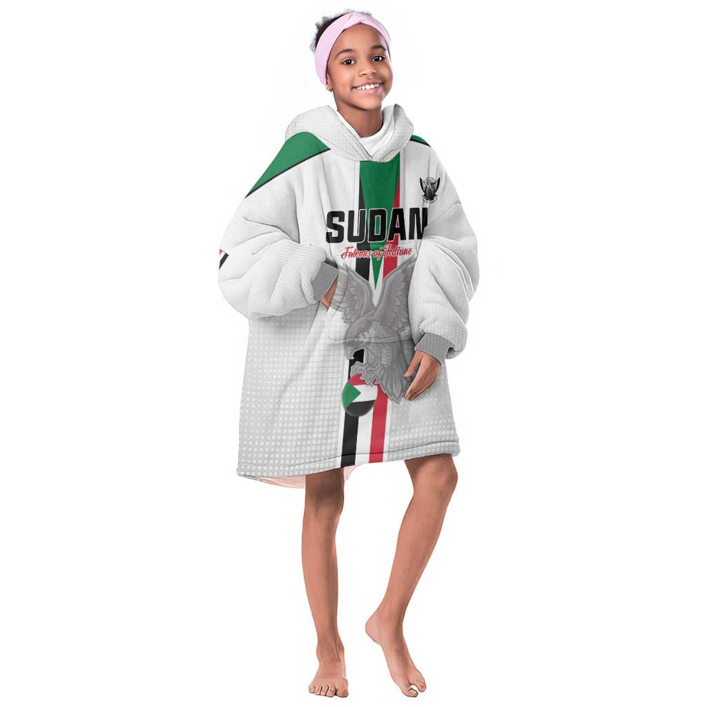 Afro Sudan Football Custom Kid Wearable Blanket Hoodie Come On Falcons of Jediane - African Pride