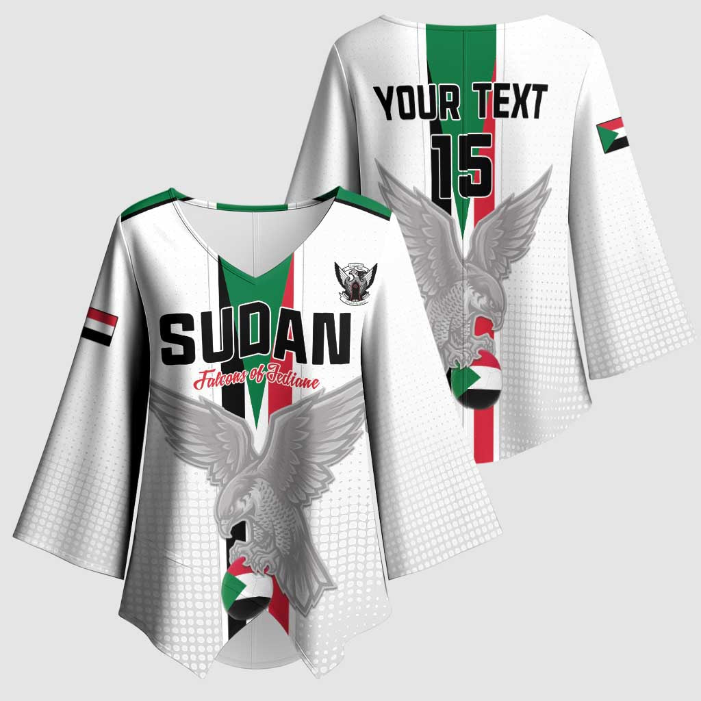 Custom Sudan Football Kimono Sleeve Blouse Go Champions Falcons of Jediane