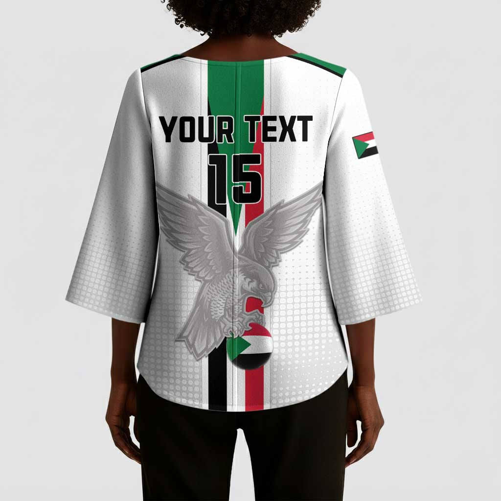 Custom Sudan Football Kimono Sleeve Blouse Go Champions Falcons of Jediane