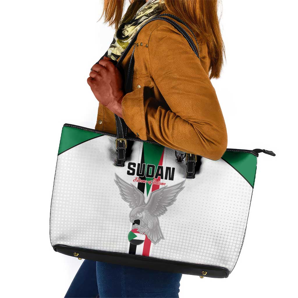 Afro Sudan Football Leather Tote Bag Come On Falcons of Jediane - African Pride