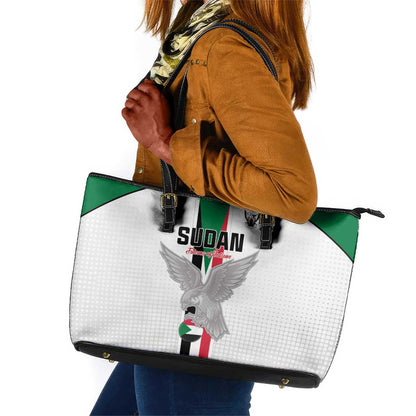 Afro Sudan Football Leather Tote Bag Come On Falcons of Jediane - African Pride