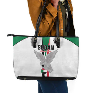 Afro Sudan Football Leather Tote Bag Come On Falcons of Jediane - African Pride