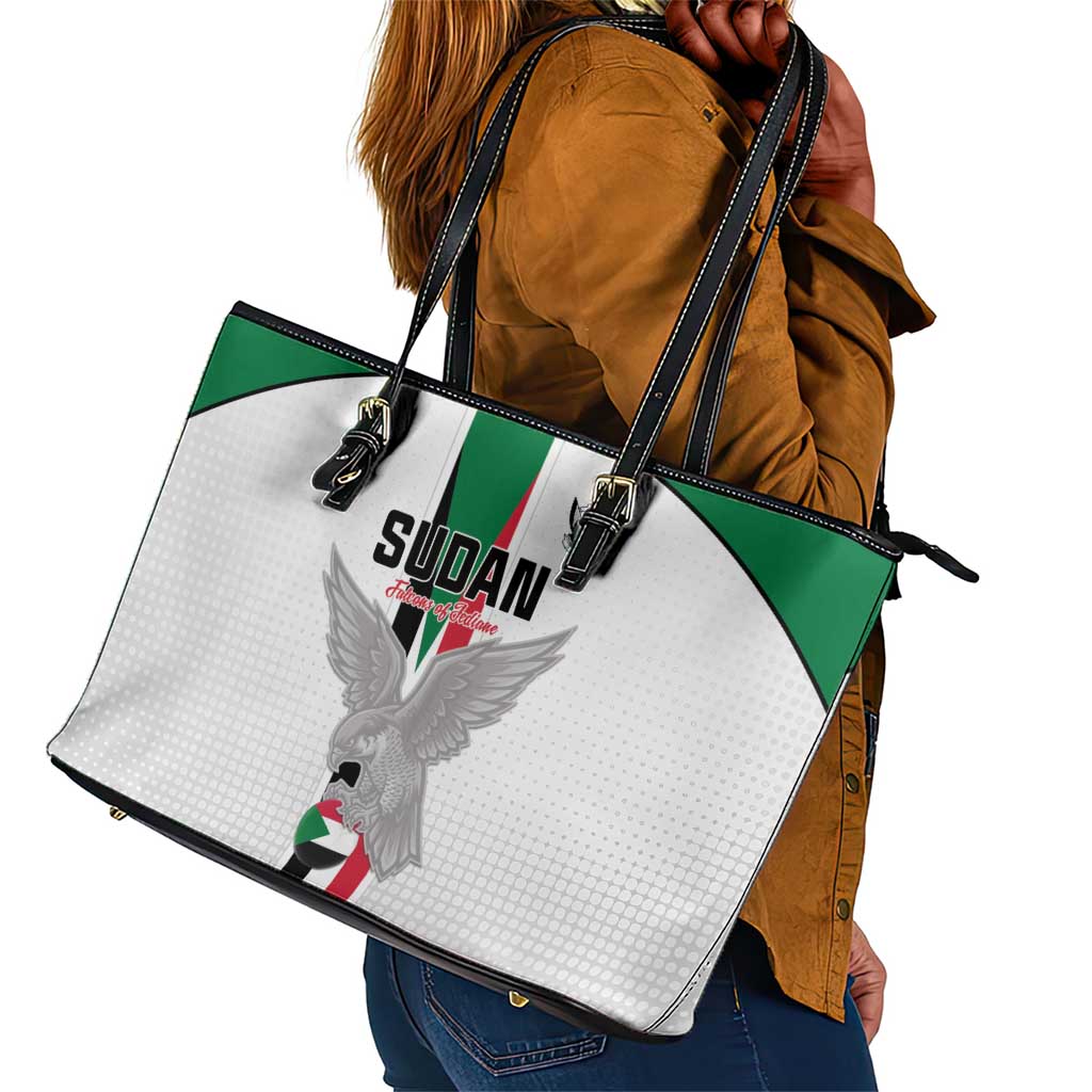 Afro Sudan Football Leather Tote Bag Come On Falcons of Jediane - African Pride