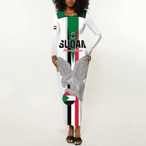 Afro Sudan Football Custom Long Sleeve Bodycon Dress Come On Falcons of Jediane - African Pride