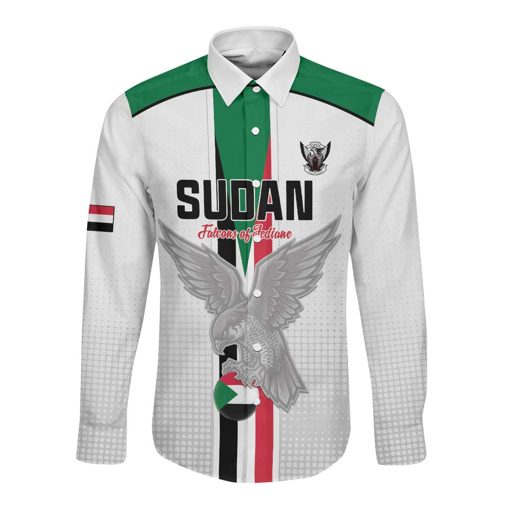 Afro Sudan Football Custom Long Sleeve Button Shirt Come On Falcons of Jediane - African Pride