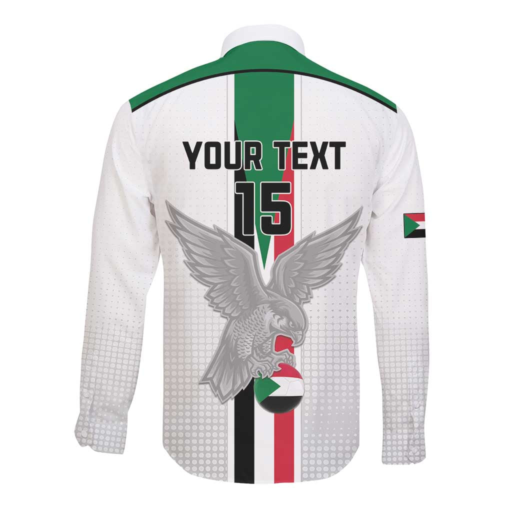 Afro Sudan Football Custom Long Sleeve Button Shirt Come On Falcons of Jediane - African Pride