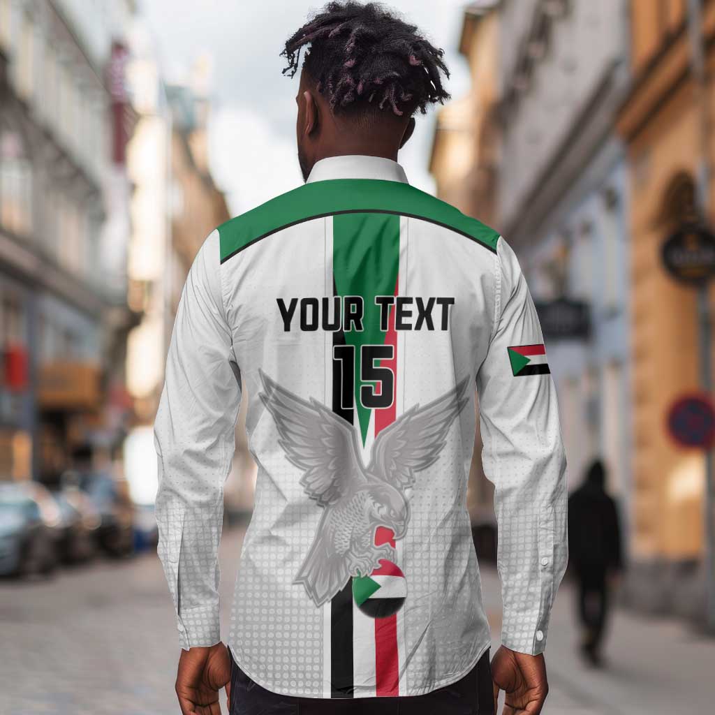 Afro Sudan Football Custom Long Sleeve Button Shirt Come On Falcons of Jediane - African Pride