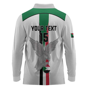 Afro Sudan Football Custom Long Sleeve Polo Shirt Come On Falcons of Jediane - African Pride