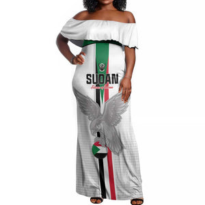 Afro Sudan Football Custom Off Shoulder Maxi Dress Come On Falcons of Jediane - African Pride