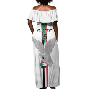 Afro Sudan Football Custom Off Shoulder Maxi Dress Come On Falcons of Jediane - African Pride