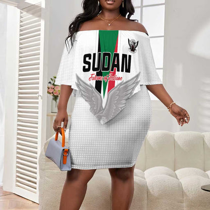 Afro Sudan Football Custom Off Shoulder Short Dress Come On Falcons of Jediane - African Pride