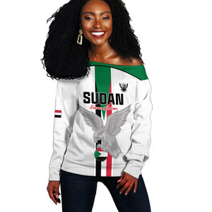 Afro Sudan Football Custom Off Shoulder Sweater Come On Falcons of Jediane - African Pride