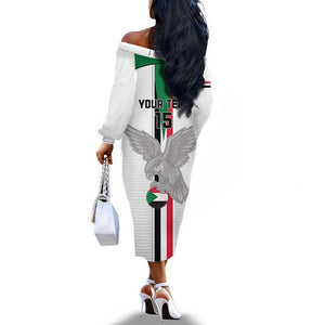 Afro Sudan Football Custom Off The Shoulder Long Sleeve Dress Come On Falcons of Jediane - African Pride