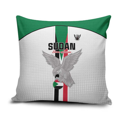 Sudan Football Pillow Cover Go Champions Falcons of Jediane