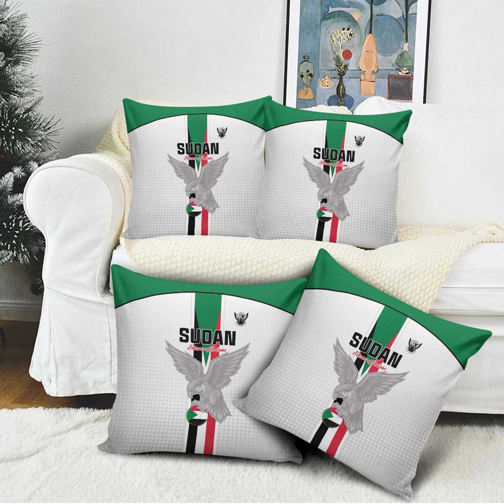 Sudan Football Pillow Cover Go Champions Falcons of Jediane
