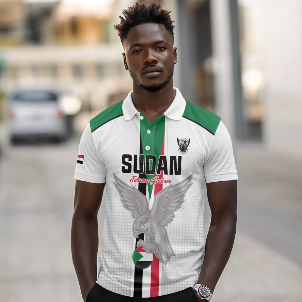 Afro Sudan Football Custom Polo Shirt Come On Falcons of Jediane - African Pride