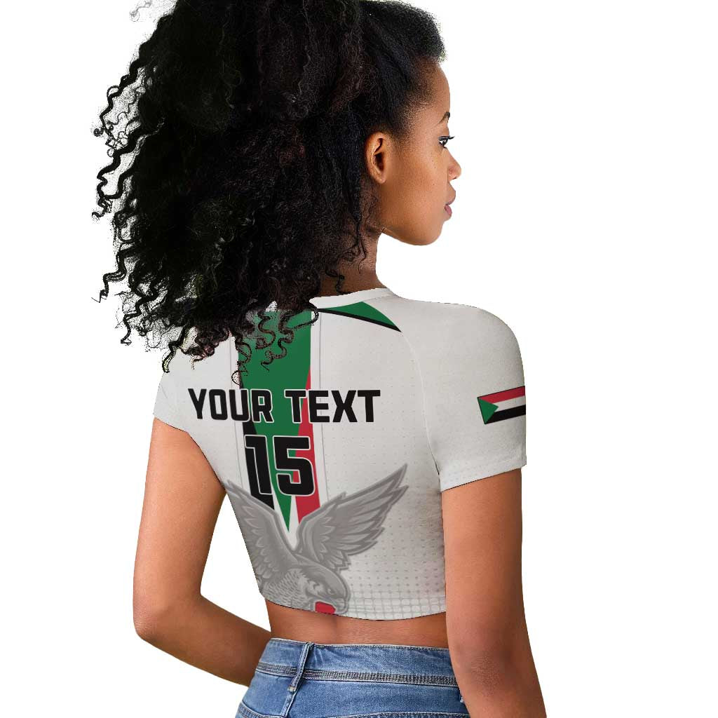 Afro Sudan Football Custom Raglan Cropped T shirt Come On Falcons of Jediane - African Pride