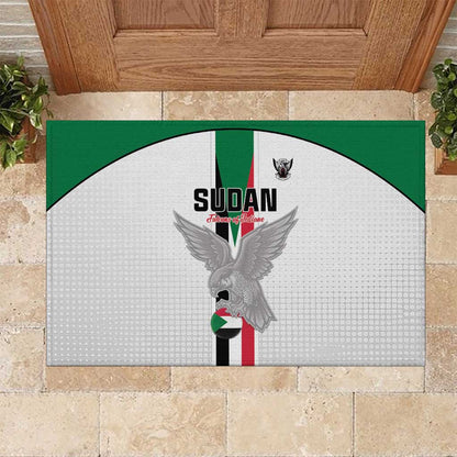 Afro Sudan Football Rubber Doormat Come On Falcons of Jediane - African Pride