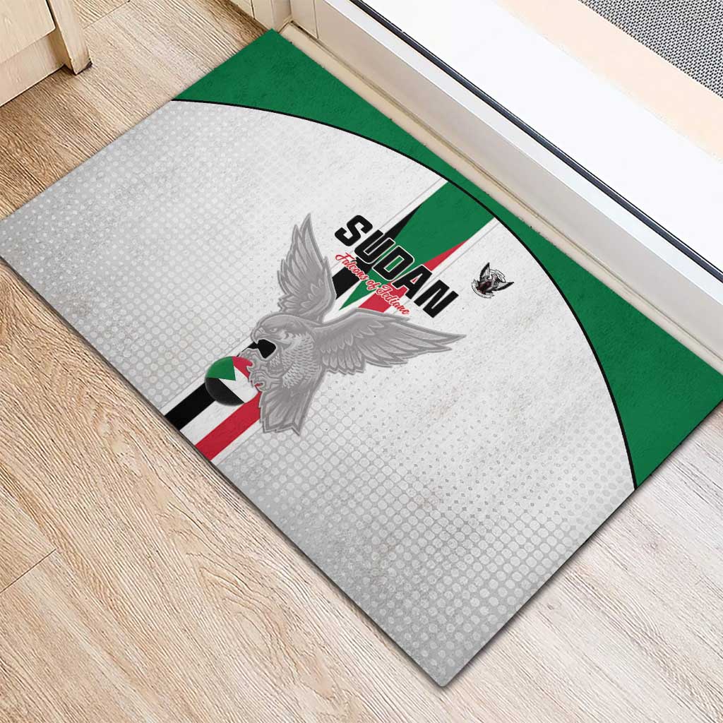 Afro Sudan Football Rubber Doormat Come On Falcons of Jediane - African Pride