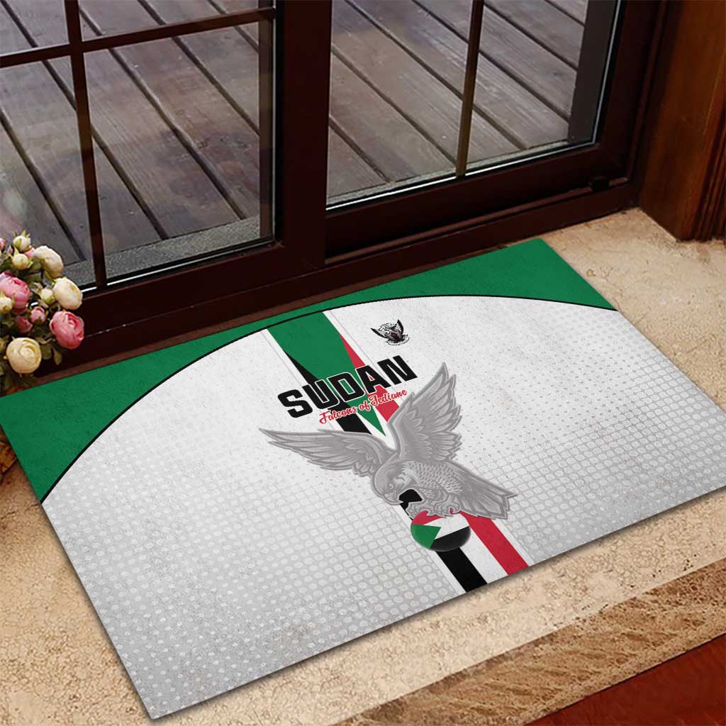 Afro Sudan Football Rubber Doormat Come On Falcons of Jediane - African Pride