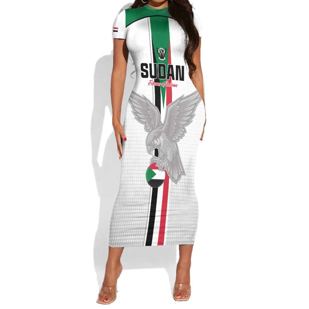 Afro Sudan Football Custom Short Sleeve Bodycon Dress Come On Falcons of Jediane - African Pride