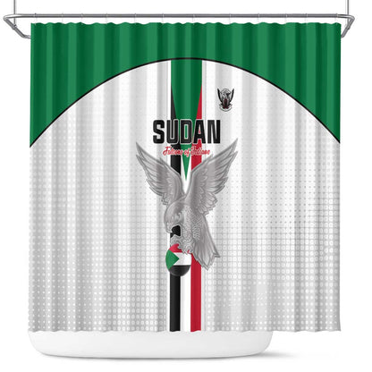 Afro Sudan Football Shower Curtain Come On Falcons of Jediane - African Pride