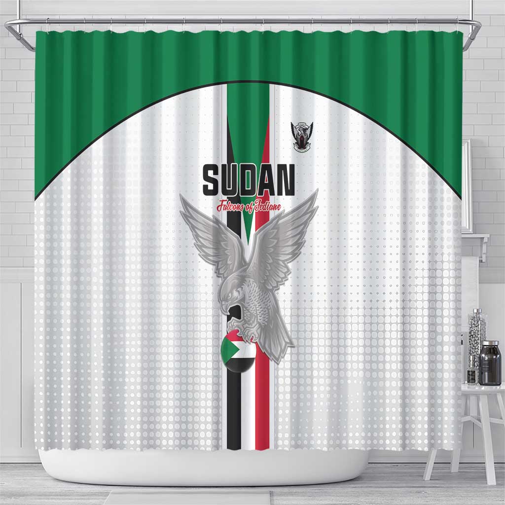 Afro Sudan Football Shower Curtain Come On Falcons of Jediane - African Pride
