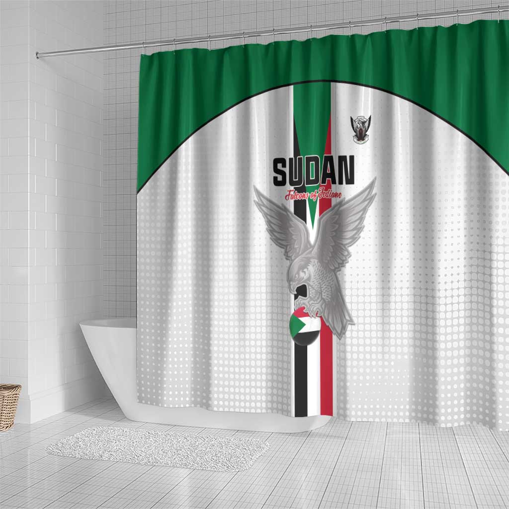 Afro Sudan Football Shower Curtain Come On Falcons of Jediane - African Pride
