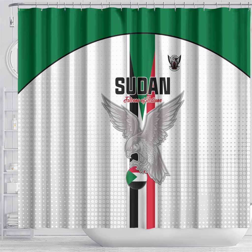 Afro Sudan Football Shower Curtain Come On Falcons of Jediane - African Pride