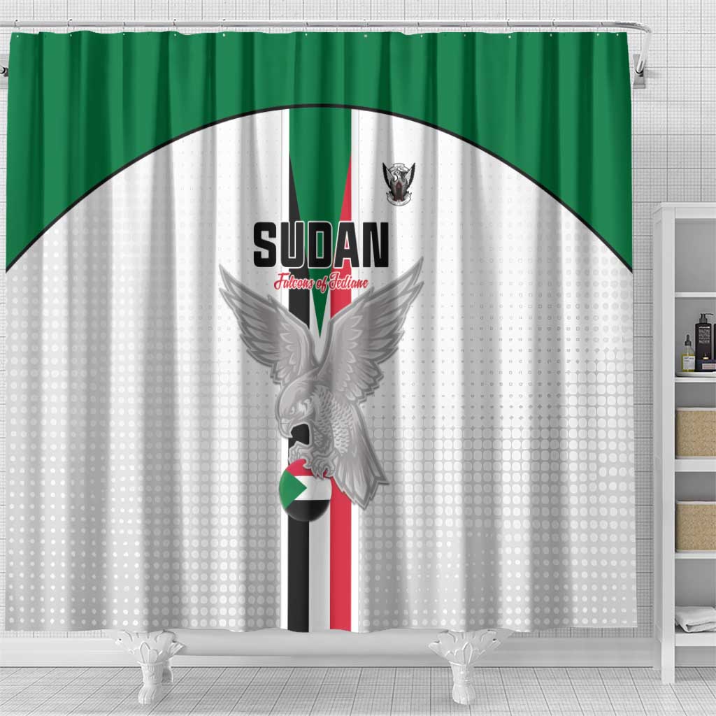 Afro Sudan Football Shower Curtain Come On Falcons of Jediane - African Pride
