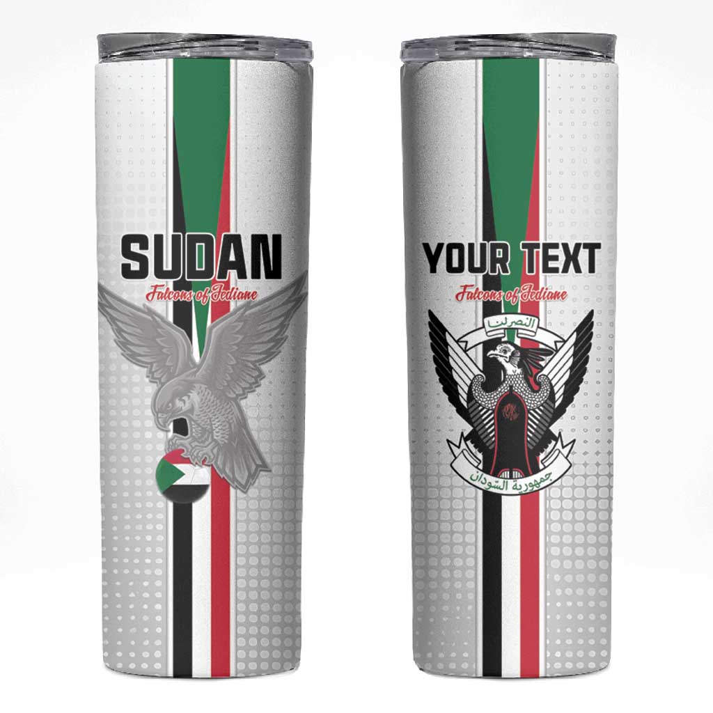 Afro Sudan Football Custom Skinny Tumbler Come On Falcons of Jediane - African Pride