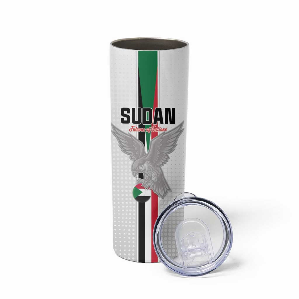 Afro Sudan Football Custom Skinny Tumbler Come On Falcons of Jediane - African Pride