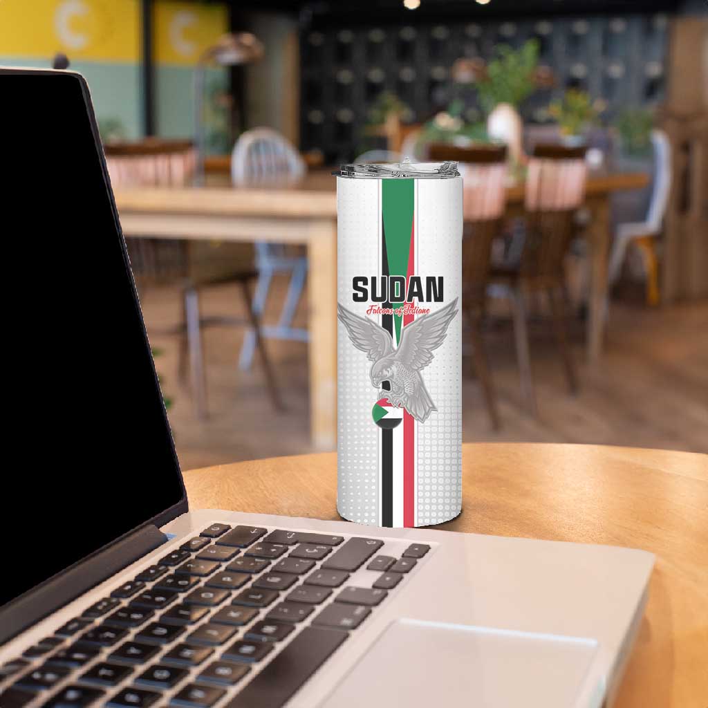 Afro Sudan Football Custom Skinny Tumbler Come On Falcons of Jediane - African Pride