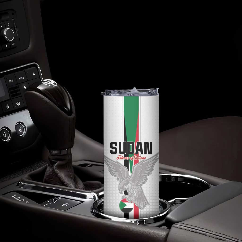 Afro Sudan Football Custom Skinny Tumbler Come On Falcons of Jediane - African Pride