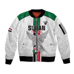Afro Sudan Football Custom Sleeve Zip Bomber Jacket Come On Falcons of Jediane - African Pride