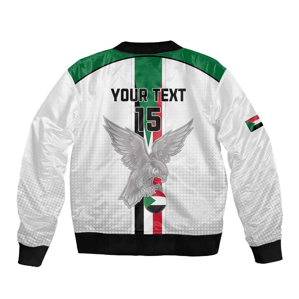 Afro Sudan Football Custom Sleeve Zip Bomber Jacket Come On Falcons of Jediane - African Pride