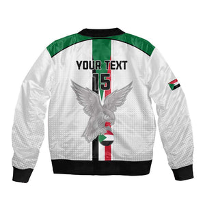 Afro Sudan Football Custom Sleeve Zip Bomber Jacket Come On Falcons of Jediane - African Pride